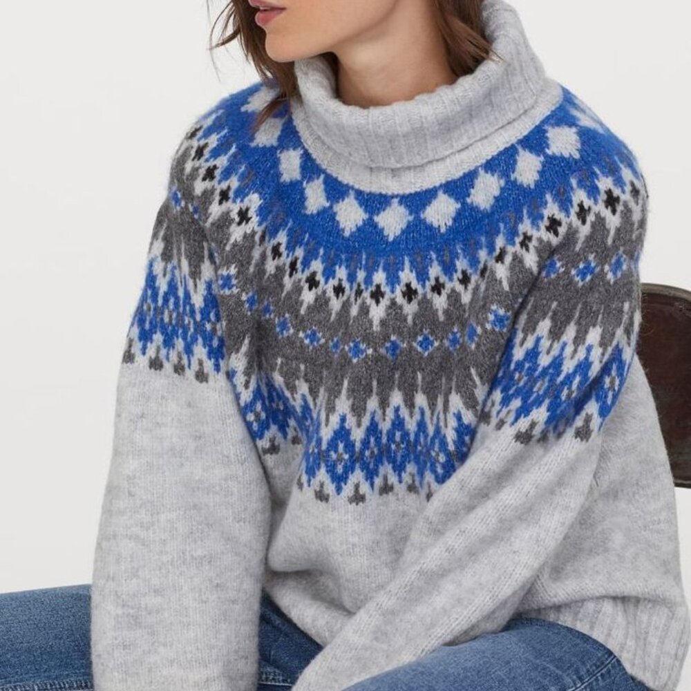 H&M Fair Isle Turtleneck Sweater